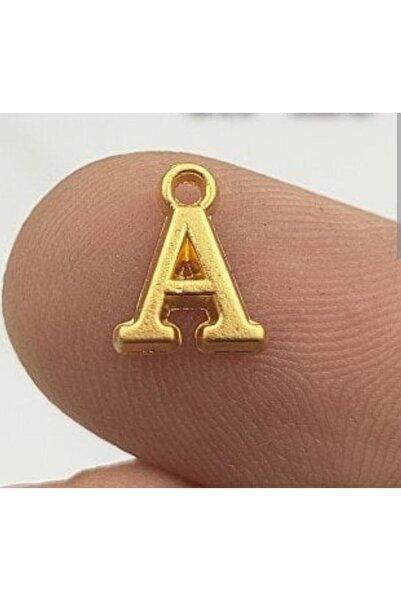 yiğit aksesuar 5 Adet Kararmaz Gold metalik 'A' Harfi Sallantı Kolye Ucu Takı...