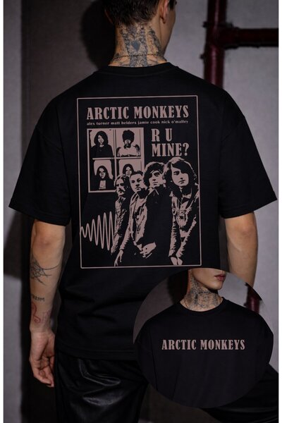 Fuddy Moda Μπλουζάκι Unisex Arctic Monkeys R U Mine με στάμπα στην πλάτη, Ove...