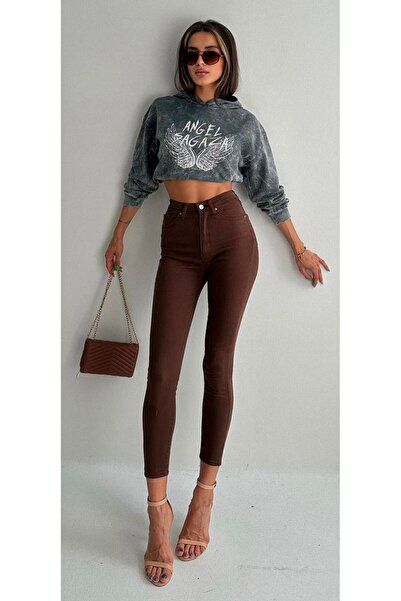 LA TUBA ΓΥΝΑΙΚΕΙΟ ΤΖΙΝ ΨΗΛΟΜΕΣΟΥΣ ΑΝΤΛΙΩΝ ΣΕ ΚΑΦΕ ΧΡΩΜΑ ΜΕ ΣΤΕΝΟ ΤΕΛΟΣ