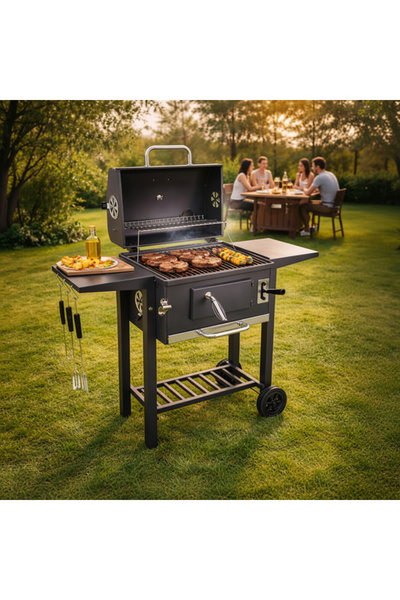 zola Ψησταριά κάρβουνου με καπάκι και θερμόμετρο, ψησταριά Fontainox, ρύθμιση...