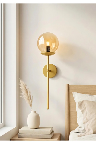 HOMİNG Bal Cam Eskitme Gold Modern Duvar Aplik 242705
