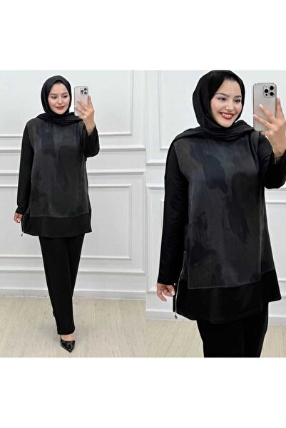 Marka İpek Kupra Digital Garnished Zippered Hijab Set