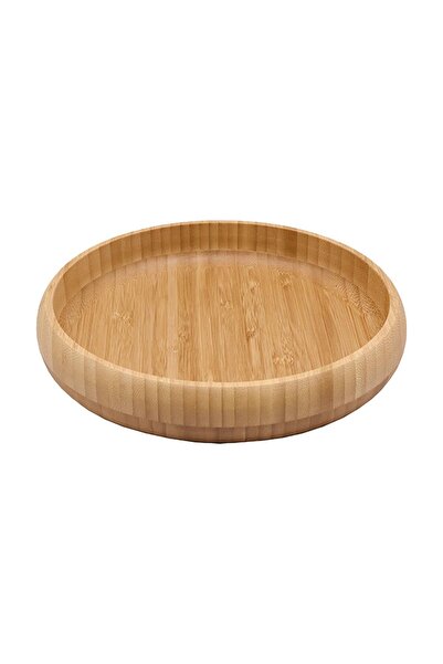MİEN Bambu Çukur Tabak - 20x3,5 cm - Doğal Ahşap Çerezlik ve Sunum Kasesi