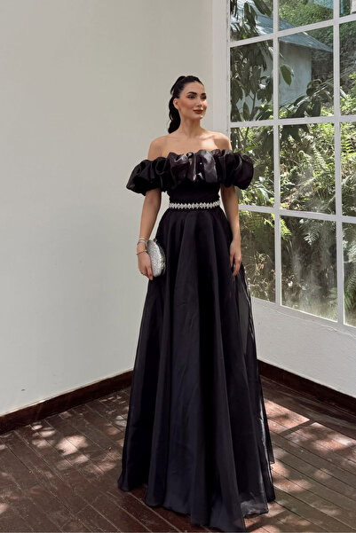 Sindimoda Yonca Madonna Yaka Fırfırlı Abiye 308