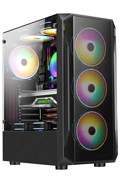 Everest 600w-peak (X-RACER) Tg Rgb Fan Mid Tower Bilgisayar Kasası