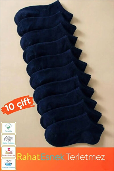 Socks Stores 10 ζευγάρια κοντές κάλτσες μπλε ναυτικού τύπου, αντιιδρωτικές, λ...