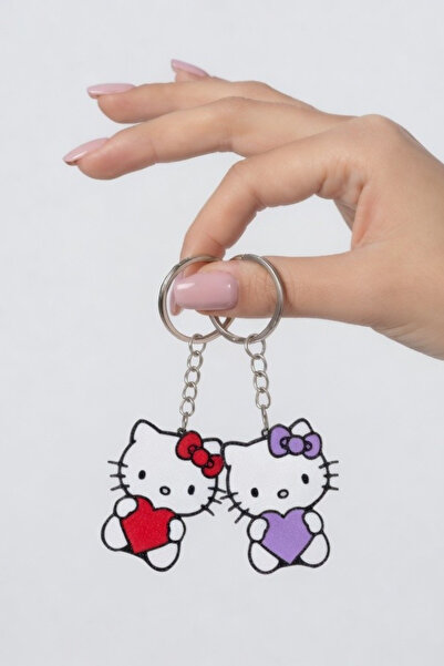 tredblock Hello Kitty Heart Design Set of 2 Keychains - Kawaii Bag and Key Or...