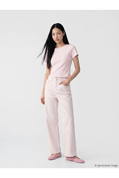 LC Waikiki Pink Straight Fit Women's Jean Pants