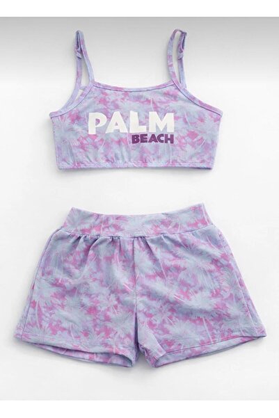 NUR BEBE Palm Beach Baskılı Kız Çocuk Mayo