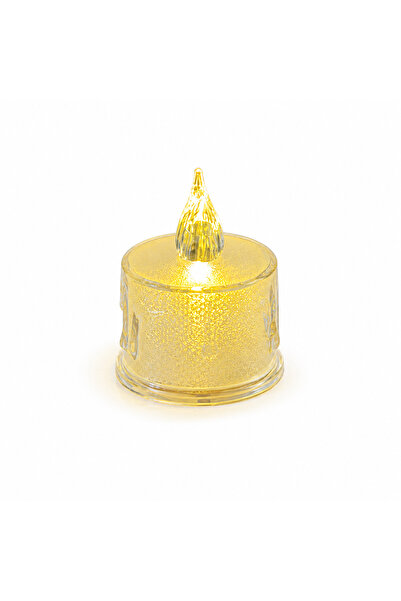 ARVALE Damlalı Eriyen LED 1 Adet Dekoratif Mum Sarı Işık – Alev Efektli Tealight Gece Lambası