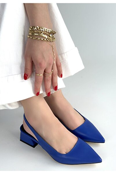 Generic Brand Morji Blue Skin Heeled Shoes