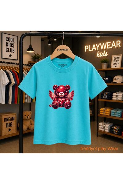 playwear Işıkdak Red Melek Kanat Bear με στάμπα 100% παιδικό unisex μπλουζάκι...