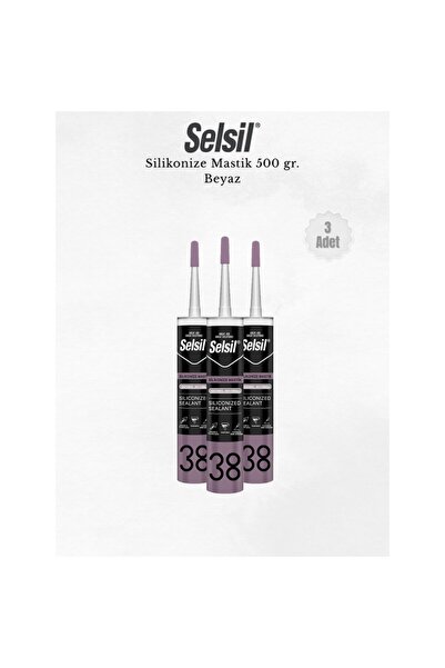 Selsil Silikonize Beyaz Mastik 500 Gr. - 3 Adet