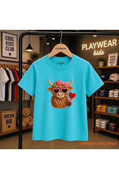 playwear Πλεκτό μπλουζάκι με σχέδιο Horn Heart Glasses, 100% παιδικό unisex μ...