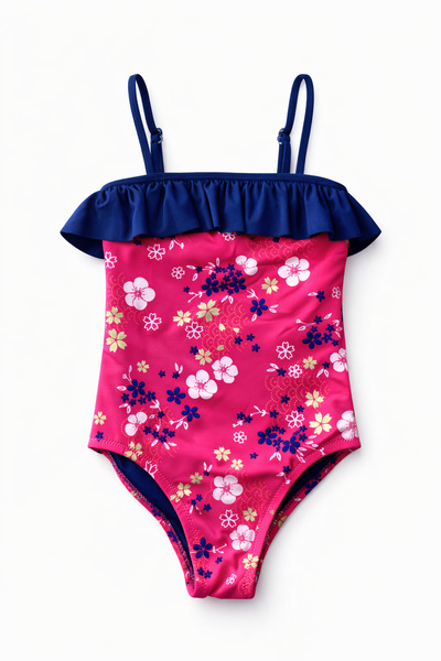 Starinci Mayo Girl's One-Piece Swimsuit Ruffle Floral Print