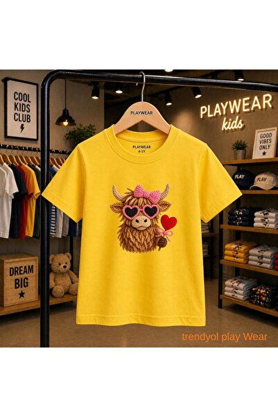 playwear Πλεκτό μπλουζάκι με σχέδιο Horn Heart Glasses, 100% παιδικό unisex μ...