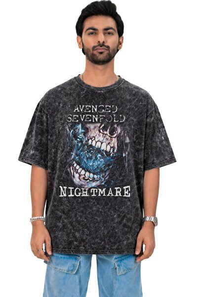 Fuddy Moda Tricou unisex Avenged Sevenfold cu imprimeu Nightmare, lavabil, tr...