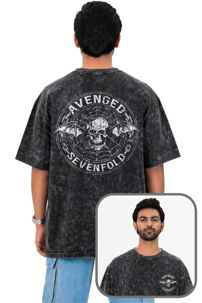 Fuddy Moda Unisex Oversize Avenged Sevenfold Ρετρό Μπλουζάκι Ροκ Μπάντας που ...