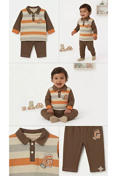 Veraura Lifestyle 6/24 Month Collared Button Detailed Baby Set