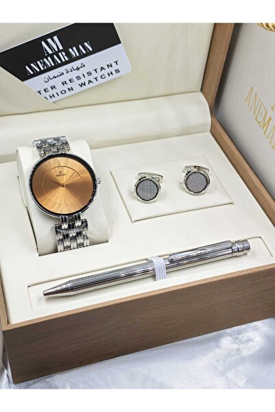 anemarman ⌚✨ طقم ساعة انيمرمان – ستانلس ستيل فاخر مع ضمان سنة