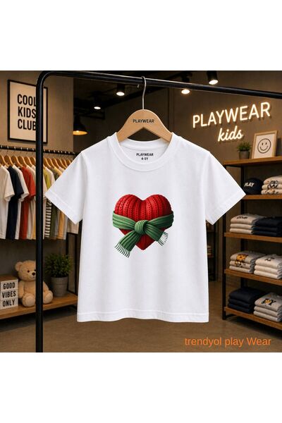 playwear Παιδικό unisex μπλουζάκι με στάμπα καρδιάς που δένει να δεχτεί νεστε...
