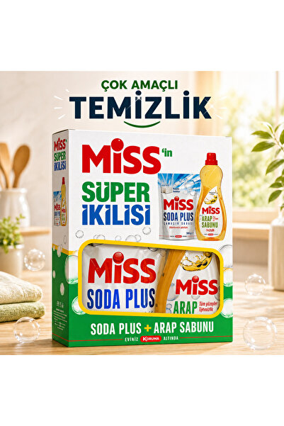Miss Süper İkili Temizlik Seti Soda Plus 500 gr + Arap Sabunu 750 ml