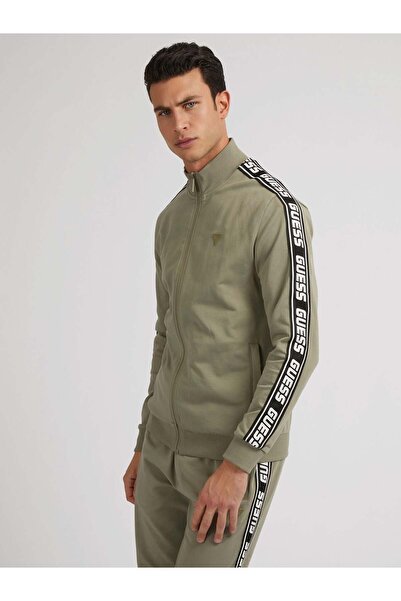 Guess FULL ZIP NEW ARLO SWEATSHIRT - Erkek Dik Yaka Fermuarlı Logo Şerit Deta...