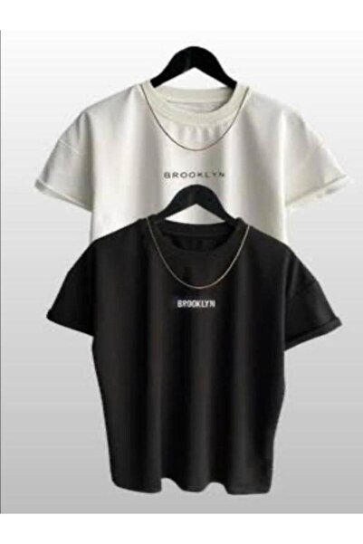 GKN WEAR Unisex Basic Oversize T-Shirt Μαύρο & Λευκό 100% Βαμβάκι Άνετη Εφαρμογή