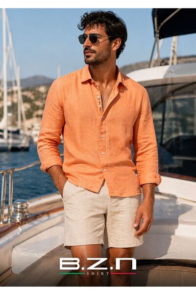 BZN Gömlek 100% Pure Linen Shirt