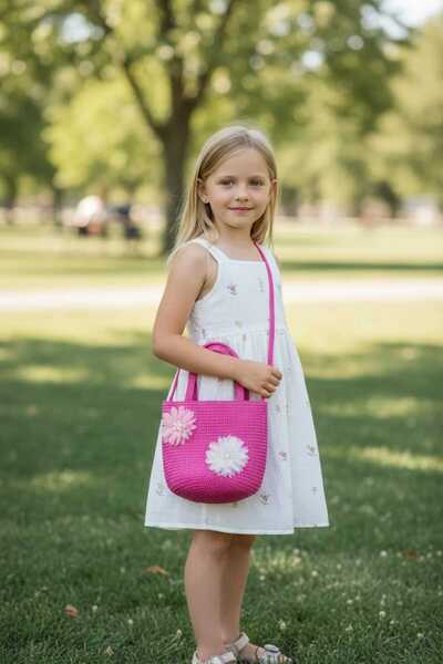 Aware Time Ψάθινη τσάντα χιαστί για κορίτσια με αξεσουάρ