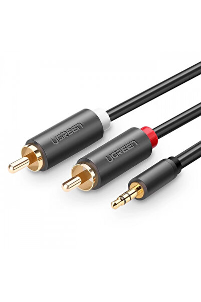 Ugreen Cablu Audio 3.5mm - 2 x RCA AV102, 2m, Negru
