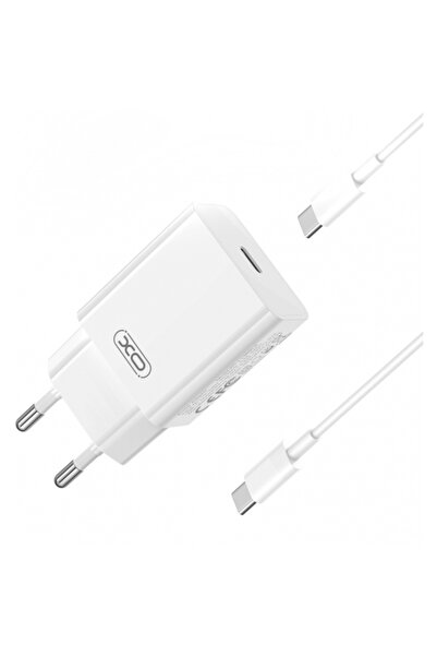XO Design Incarcator Retea Cu Cablu USB-C L126, 20W, 3A, 1 x USB-C, Alb