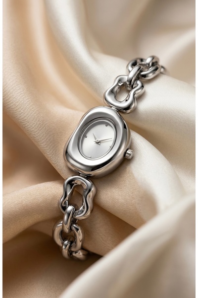 KLISHE Butik ساعة نسائية من الفولاذ من Pinterest، لون فضي، تصميم خاص، طراز Ol...