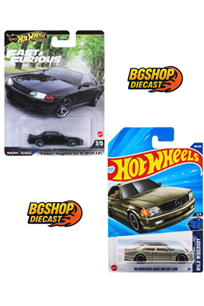 HOT WHEELS Premium Fast & Furious - Nissan Skyline GT-R (BNR32) - '89 Mercede...