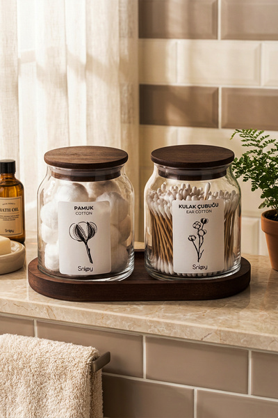 Snippy Velar - Οργανωτής μπάνιου με βάση από μπαμπού, καπάκι από μπαμπού και ...