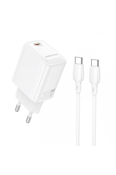 Borofone Incarcator Retea Cu Cablu USB-C BN28 Fuente, 30W, 3A, 1 x USB-C, Alb