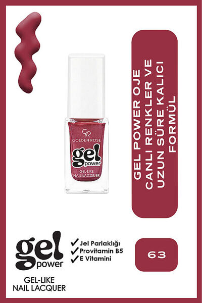 Golden Rose Gel Power Nail Lacquer-63-Jel Oje