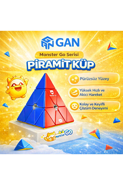 Doğan Oyuncak Dünyası Profesyonel GAN Monster Go Piramit Küp - GAN Piramit Ze...