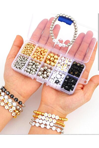 yiğit aksesuar Χάντρες με γράμματα και χρυσά ασημένια διαχωριστικά βραχιόλια,...