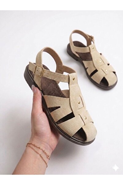 MAYA SHOES Kadın Sandalet Kapalı Tokalı Rahat Yazlık Sandalet