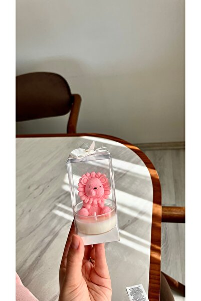 10 Adet Mum Hediyelik Pembe Aslan, Bebek, DoğumGünü,1 Yaş