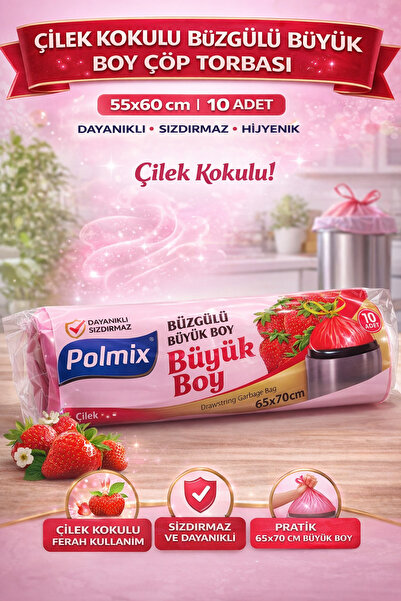 Generic Brand Polmix Strawberry Scented Drawstring Large Garbage Bag 65X70 cm...