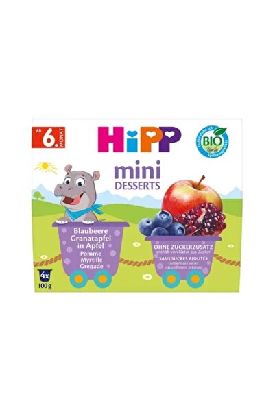 Hipp *HIPP MINI DESSERTS APPLE BLUEBERRY POMEGRANATE 4X100G (HPGUMEAFRO4X100)