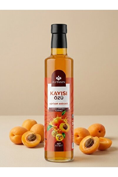 alftamin Kayısı Özü 650g,C Vitamin İlaveli | Doğal Kayısı Konsantresi | İçecek ve Tatlılar İçin Doğal Meyve Özü, C Vitamin İlaveli, Kıvam arttırıcı İçermez