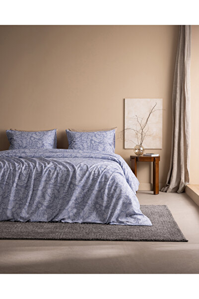 Madame Coco Σετ Παπλωματοθήκη Delisle με Βαμβακερά Σεντόνια και Σχέδια - Μπλε