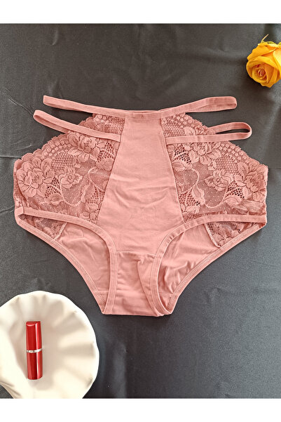 ZENA UNDERWEAR Shay Lace High Waist Women's Underwear Panties with String Det...