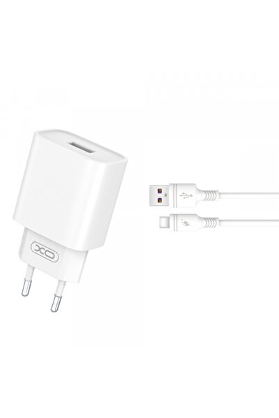XO Design Incarcator Retea Cu Cablu USB-C CE02D, 18W, 3A, 1 x USB-A, Alb