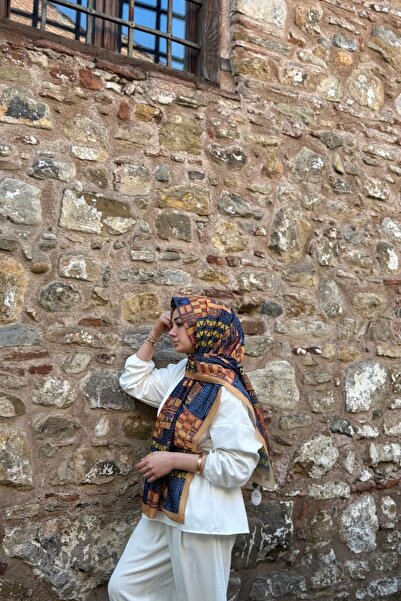 Firuze scarf شال ناعم أصفر بنمط الفسيفساء