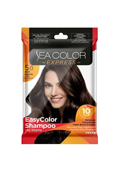 seacolor Sea color express Amonyaksız şampuan saç boyası 30 ml 5.0 numara Açı...