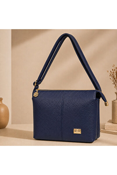 CanEs Aksesuar Soft Multi-Compartment Washed Leather Shoulder Bag